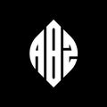 ABZ circle letter logo design with circle and ellipse shape. ABZ ellipse letters with typographic style. The three initials form a Royalty Free Stock Photo