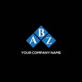 ABZ letter logo design on BLACK background. ABZ creative initials letter logo concept. ABZ letter design Royalty Free Stock Photo