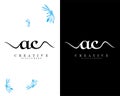 Ac, ca handwriting letter logo design vector