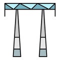 Ac electric tower icon color outline vector Royalty Free Stock Photo
