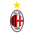 Milan Football Club logo vector template with gold star. Professional football club in Milan Italy. Vector illustration