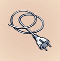 Socket and plug. Vector drawing