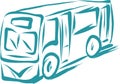 Types of transport in the style of minimalism. Truck, motorcycle, bus, car.