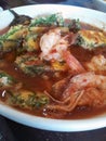 Acacia Leave Omelet and Shrimp in Tamarind Flavor Soup