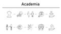 Academia simple concept icons set