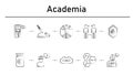 Academia simple concept icons set