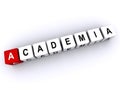 academia word block on white