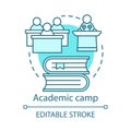 Academic camp concept icon. Knowledge, educational club, community thin line illustration. Sharing learning experience Royalty Free Stock Photo