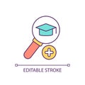 Academic degree search RGB color icon Royalty Free Stock Photo