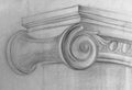 Academic drawing pencil, Ionian capital