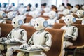 Academic education, conference, presentation. Audience at the conference hall. Studies at university, college, lecture Royalty Free Stock Photo