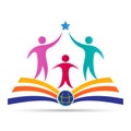Academic education emblem school college university success logo design Royalty Free Stock Photo