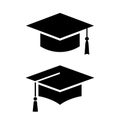 Academic graduation cap vector icon