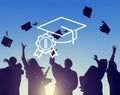 Academic Graduation Hat Successful Education Concept Royalty Free Stock Photo