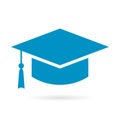 Academic graduation hat vector icon Royalty Free Stock Photo
