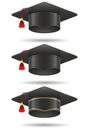 Academic graduation mortarboard square cap vector illustration