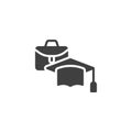 Academic hat and briefcase vector icon Royalty Free Stock Photo