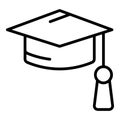 Academic hat icon, outline style Royalty Free Stock Photo