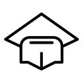 Academic hat icon, outline style Royalty Free Stock Photo