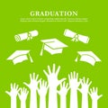 Academic hats in air, graduation ceremony Royalty Free Stock Photo
