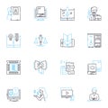 Academic instruction linear icons set. Education, Learning, Instruction, Curriculum, Pedagogy, Classroom, Lecture line