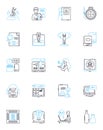 Academic instruction linear icons set. Education, Learning, Instruction, Curriculum, Pedagogy, Classroom, Lecture line