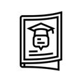 academic journal college teacher line icon vector illustration