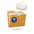 Academic Orange Folder Learning Documents Royalty Free Stock Photo