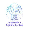 Academies and training centers blue gradient concept icon Royalty Free Stock Photo