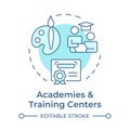 Academies and training centers soft blue concept icon Royalty Free Stock Photo