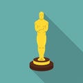 Academy award icon in flat style. Films and cinema symbol