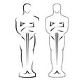 Academy award icon in flat style isolated on white background. Films and cinema symbol stock vector illustration.