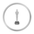 Academy award icon in monochrome style isolated on white background. Films and cinema symbol stock vector illustration.