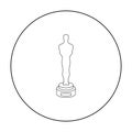Academy award icon in outline style isolated on white. Films and cinema symbol.