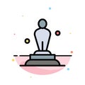 Academy, Award, Oscar, Statue, Trophy Abstract Flat Color Icon Template