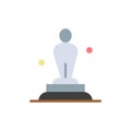 Academy, Award, Oscar, Statue, Trophy Flat Color Icon. Vector icon banner Template