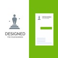 Academy, Award, Oscar, Statue, Trophy Grey Logo Design and Business Card Template