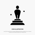 Academy, Award, Oscar, Statue, Trophy solid Glyph Icon vector