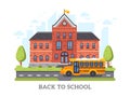 Academy, college, university education building. Back to high school vector illustration Royalty Free Stock Photo