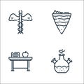 Academy line icons. linear set. quality vector line set such as chemistry, desk, geography