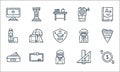 Academy line icons. linear set. quality vector line set such as economy, teacher, pencil case, ruler, whiteboard, glue stick, Royalty Free Stock Photo