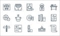 academy line icons. linear set. quality vector line set such as exam, glue stick, medicine, academy, arithmetic, sports,