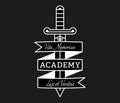 Academy lux et veritas white on black