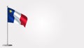 Acadia 3D waving flag illustration on flagpole. Royalty Free Stock Photo