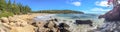 Acadia National Park, Maine. Panoramic view of ocean and trees i Royalty Free Stock Photo