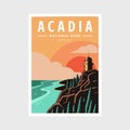 Acadia National Park poster vector illustration design