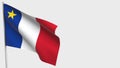 Acadia waving flag illustration on flagpole. Royalty Free Stock Photo