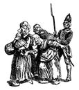 Acadian Peasants,vintage illustration