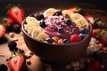 Acai bowl healthy food background