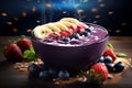 Acai smoothie bowl healthy food background